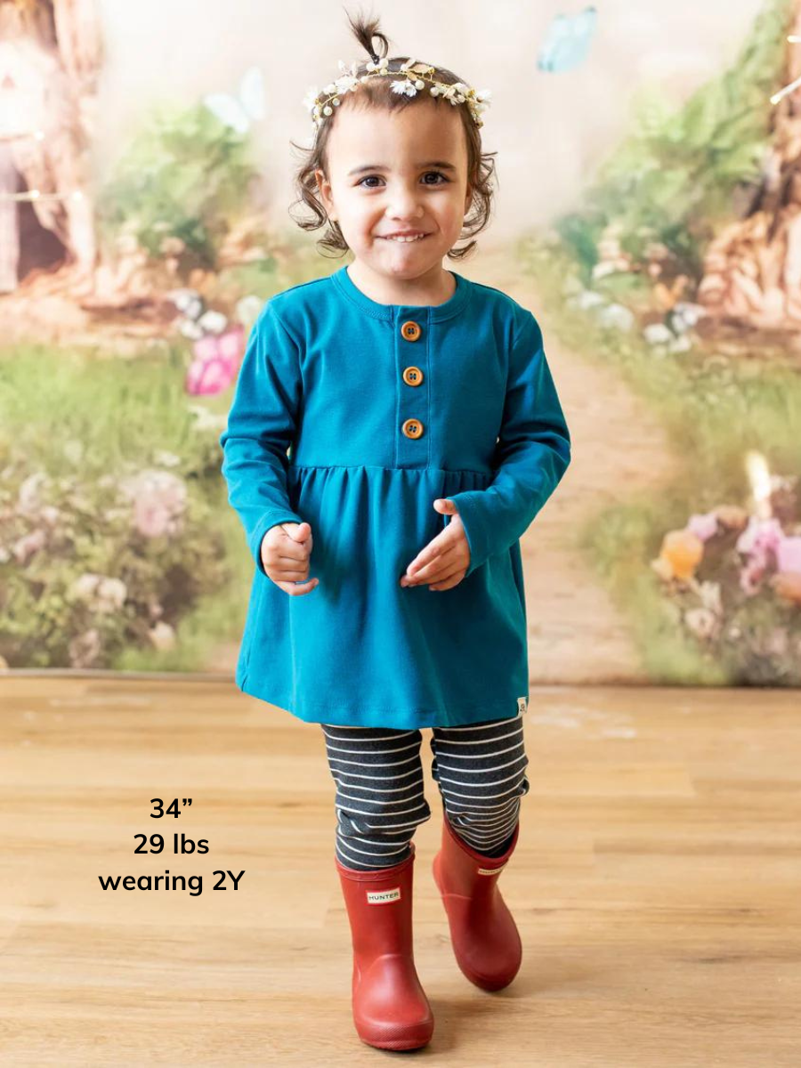 Deep Sapphire Long Sleeve Button Peplum