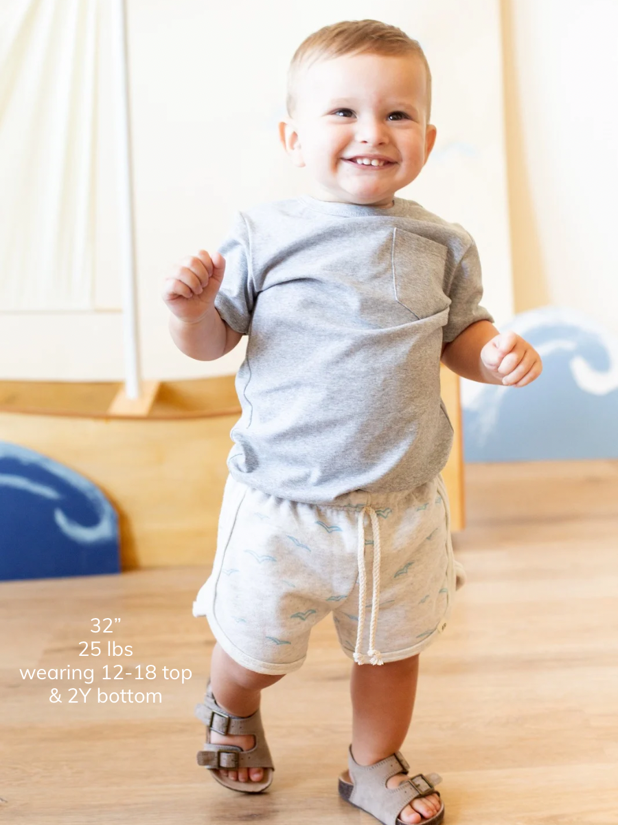 Heathered Grey Short Sleeve Pocket Shirt