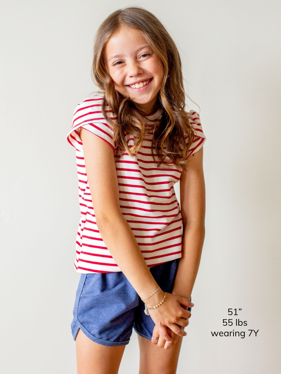 Valor Stripe Petal Sleeve Top