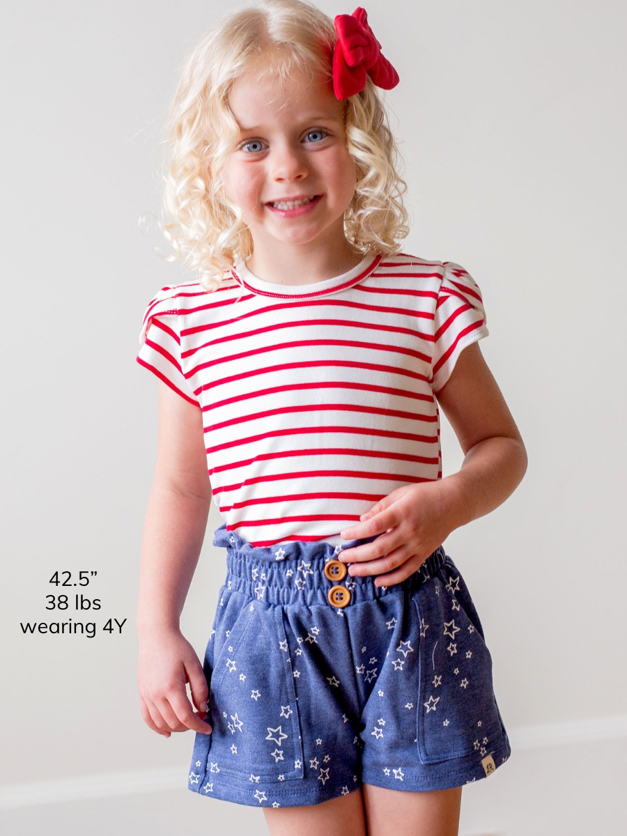 Valor Stripe Petal Sleeve Top
