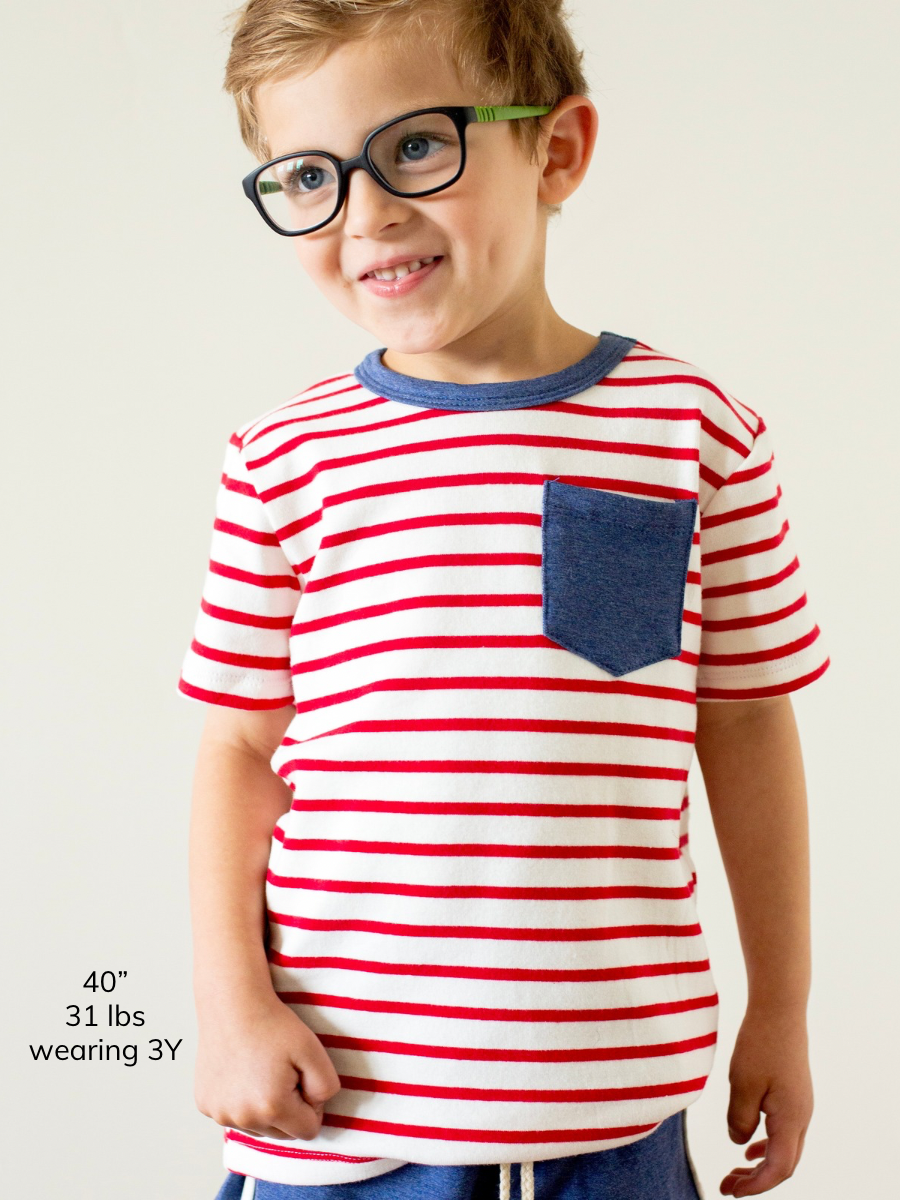 Valor Stripe and Denim Short Sleeve Pocket Shirt