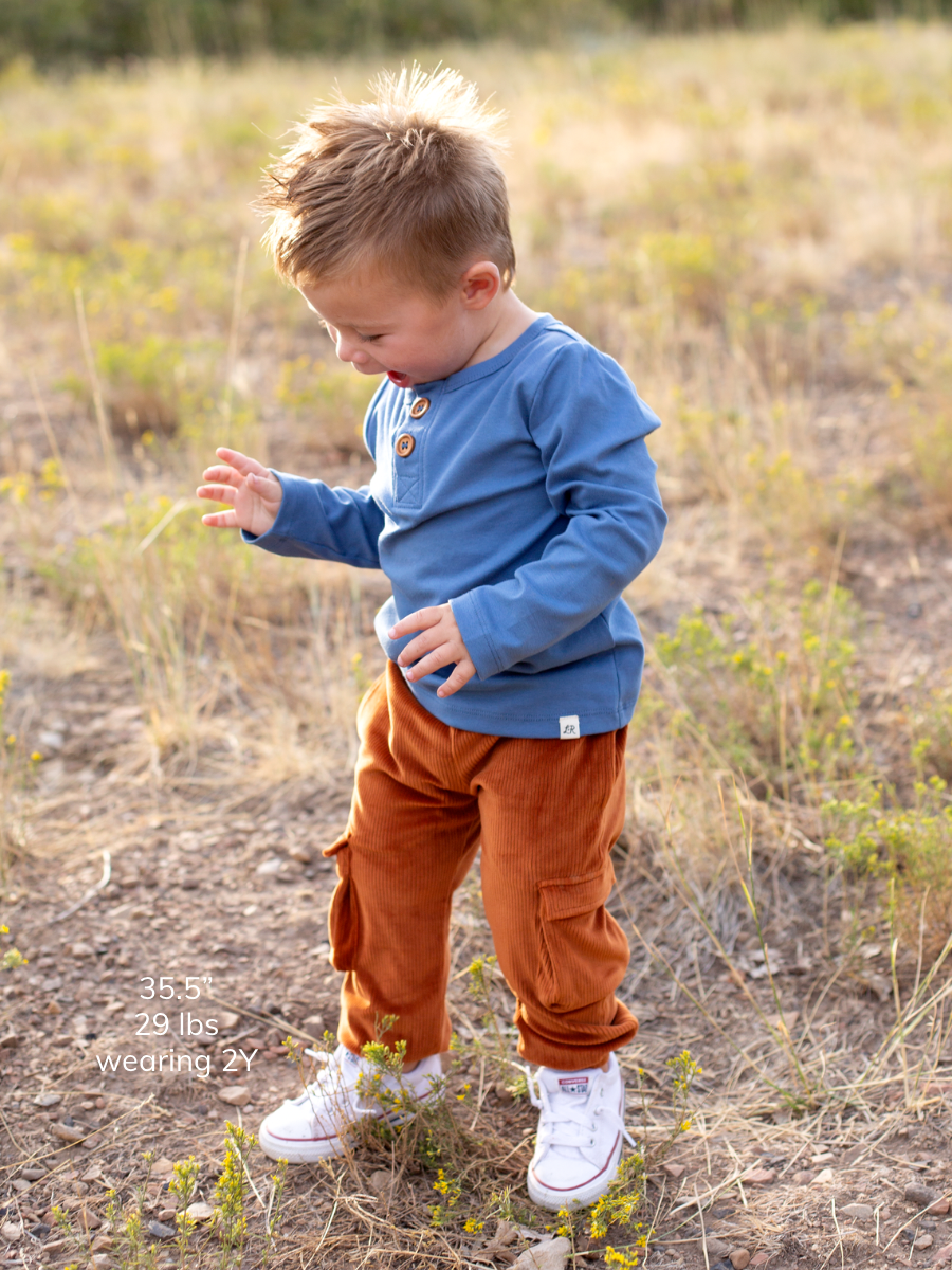 Pacific Blue Long Sleeve Button Shirt