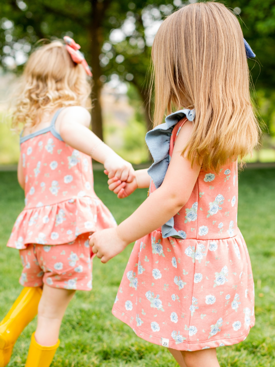 Rose Ruffle Button Dress