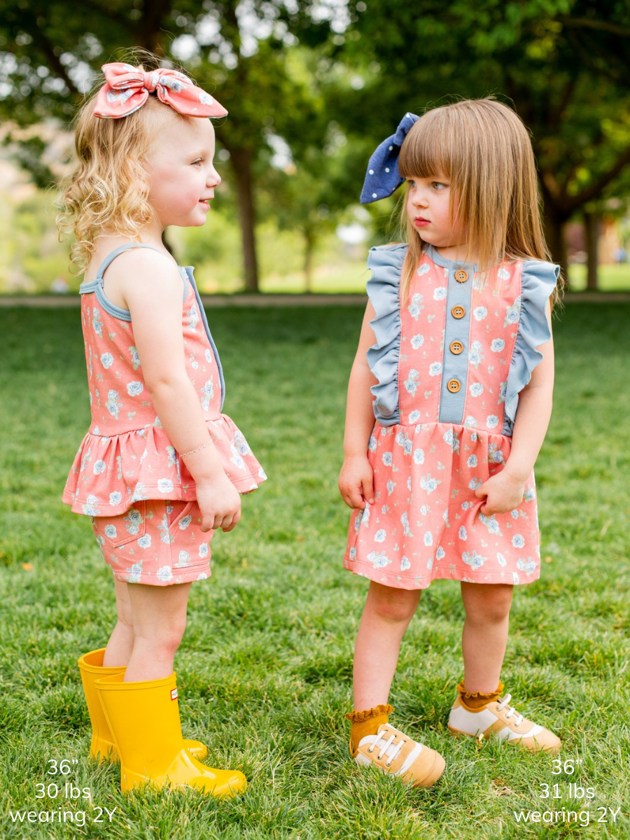 Rose Ruffle Button Dress