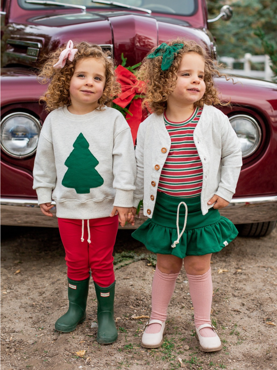 Merry Stripe Long Sleeve Petal Top