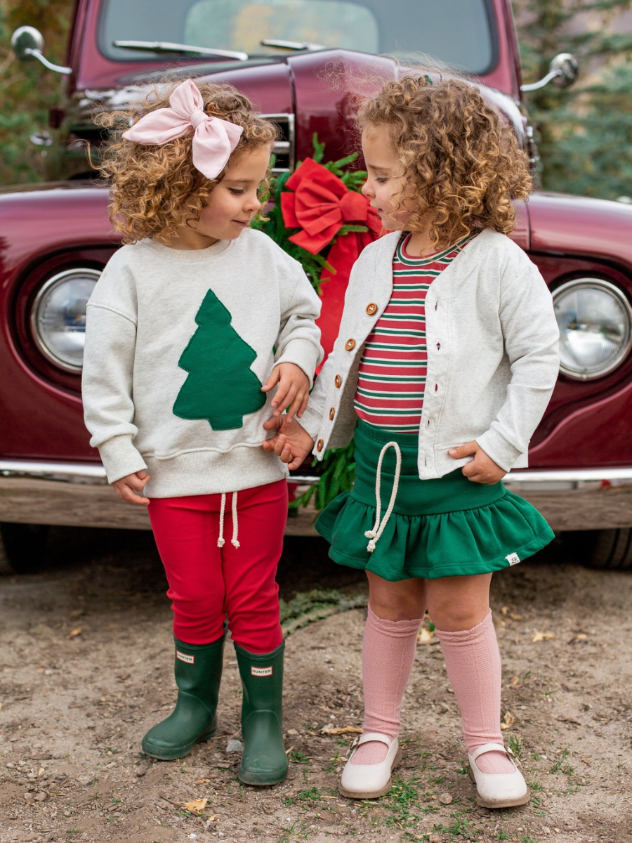 Heathered Cream Tree Patch Crewneck