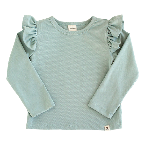 Macaroon Long Sleeve Flutter Top