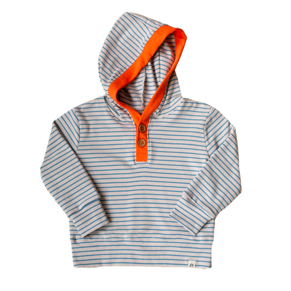 Misty Stripe and Tiger Lily Button Hoodie