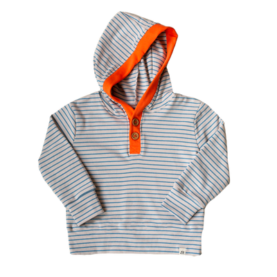 Misty Stripe and Tiger Lily Button Hoodie