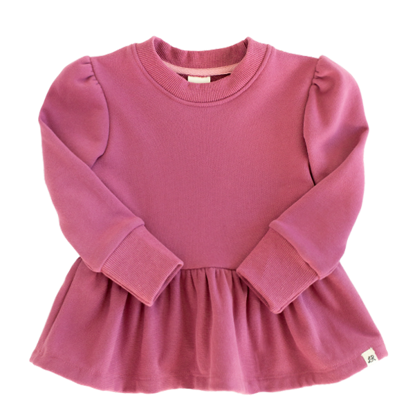 Mulberry Puff Sleeve Peplum Sweater
