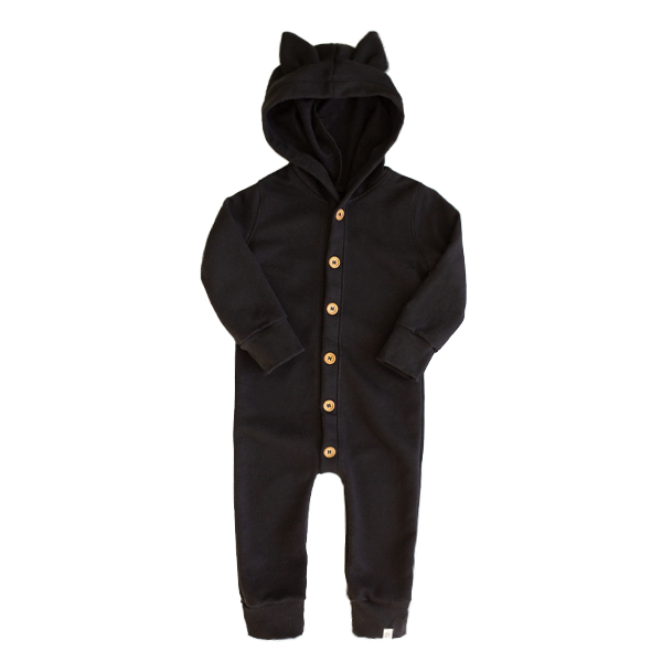 Raven Cat Ear Button Romper