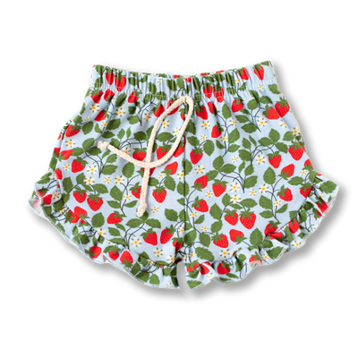 Strawberry Print Puddle Shorts