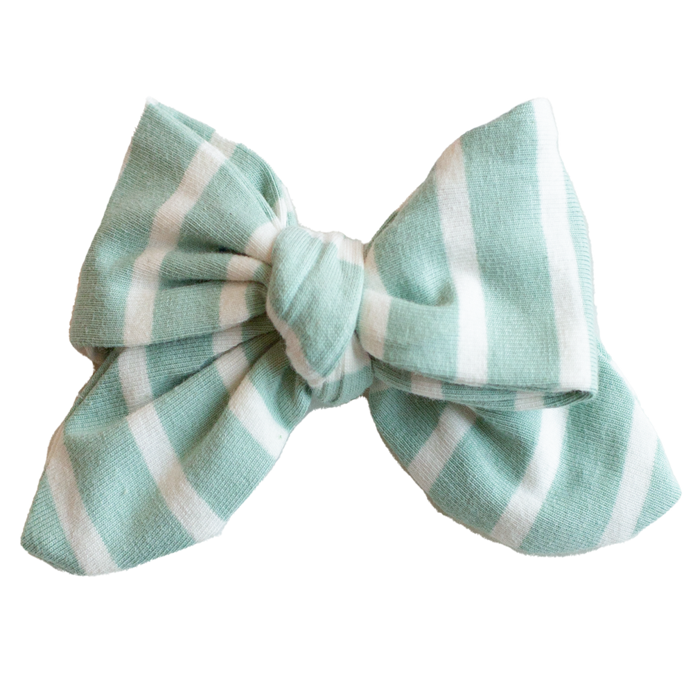 **PREORDER** Seafoam Stripe Bow