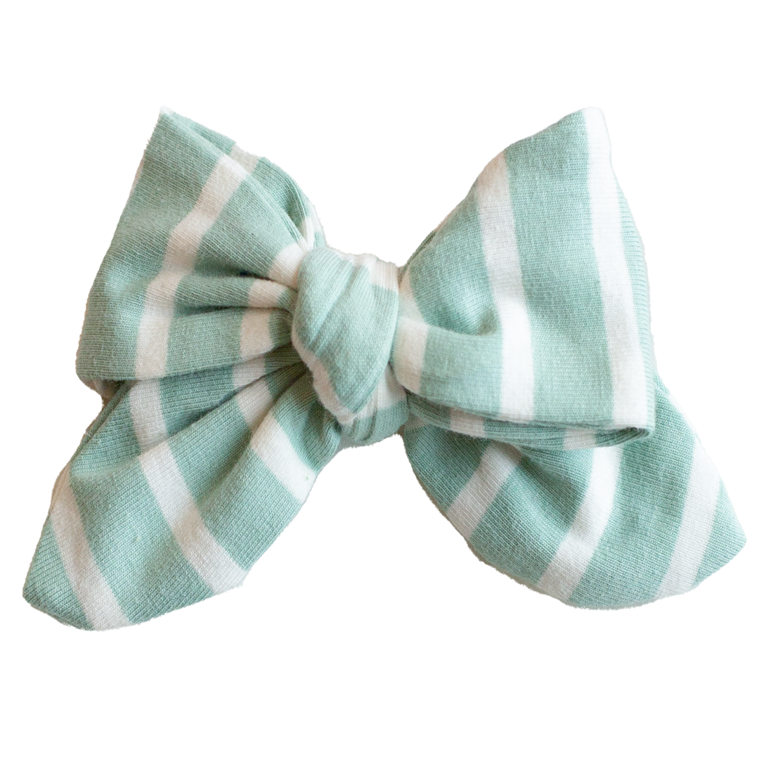 **PREORDER** Seafoam Stripe Bow