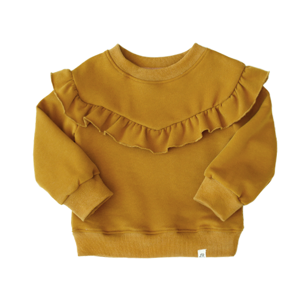 *Backorder* Sunflower Drop Shoulder Ruffle Sweater