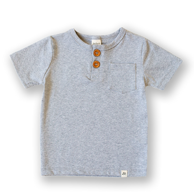 Heathered Grey Short Sleeve Button Pocket Shirt