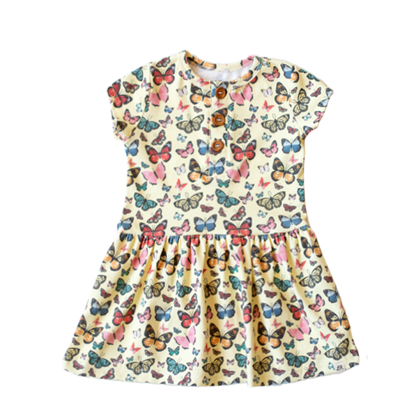 Butterfly Short Sleeve Peplum Dress