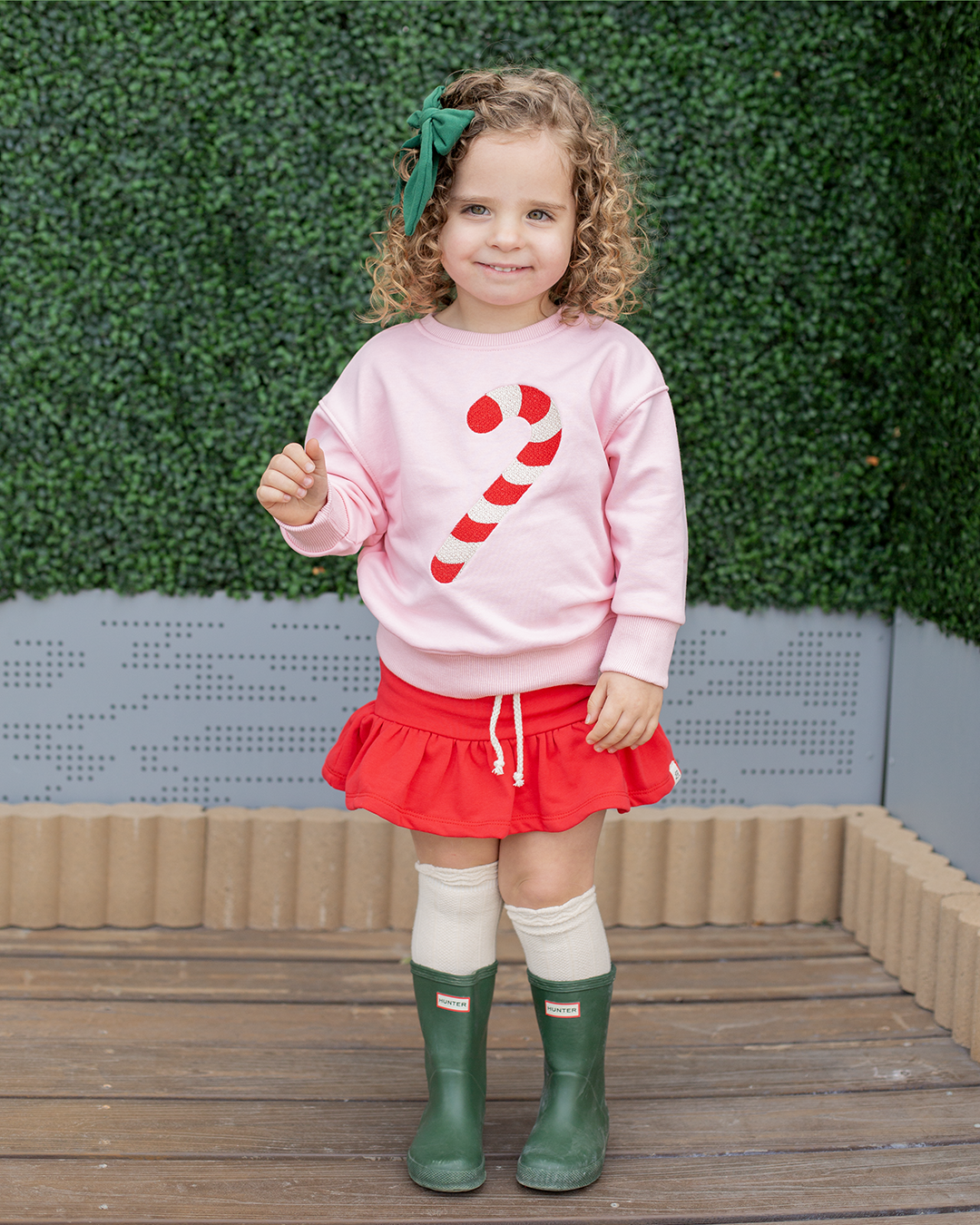 Gumdrop Candy Cane Embroidered Patch Crewneck