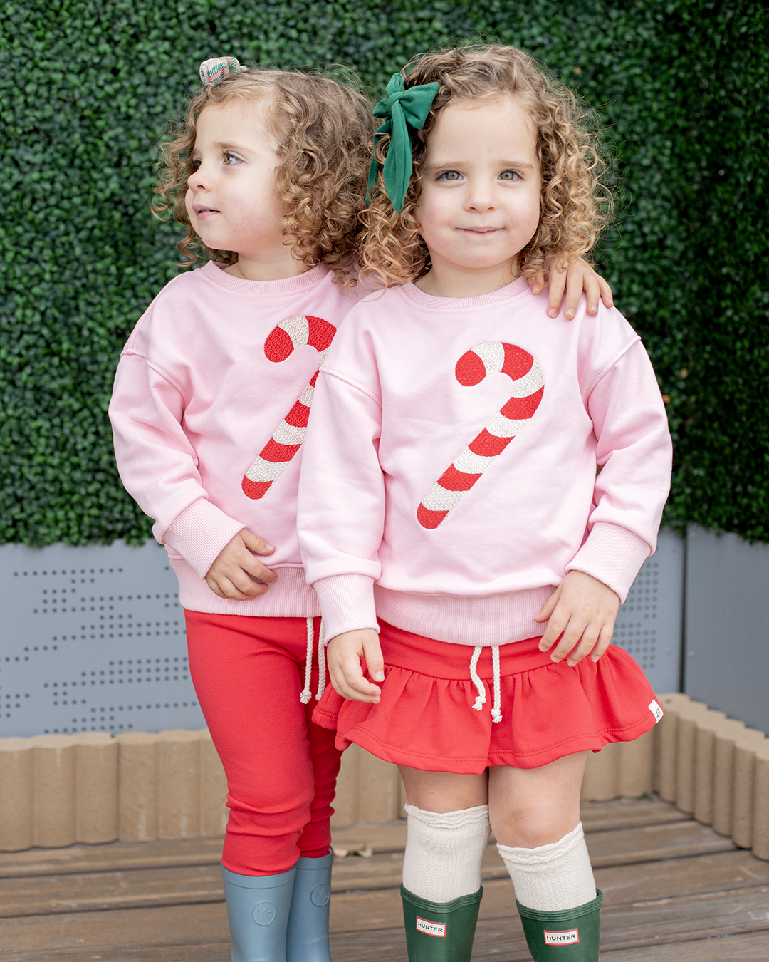 Gumdrop Candy Cane Embroidered Patch Crewneck