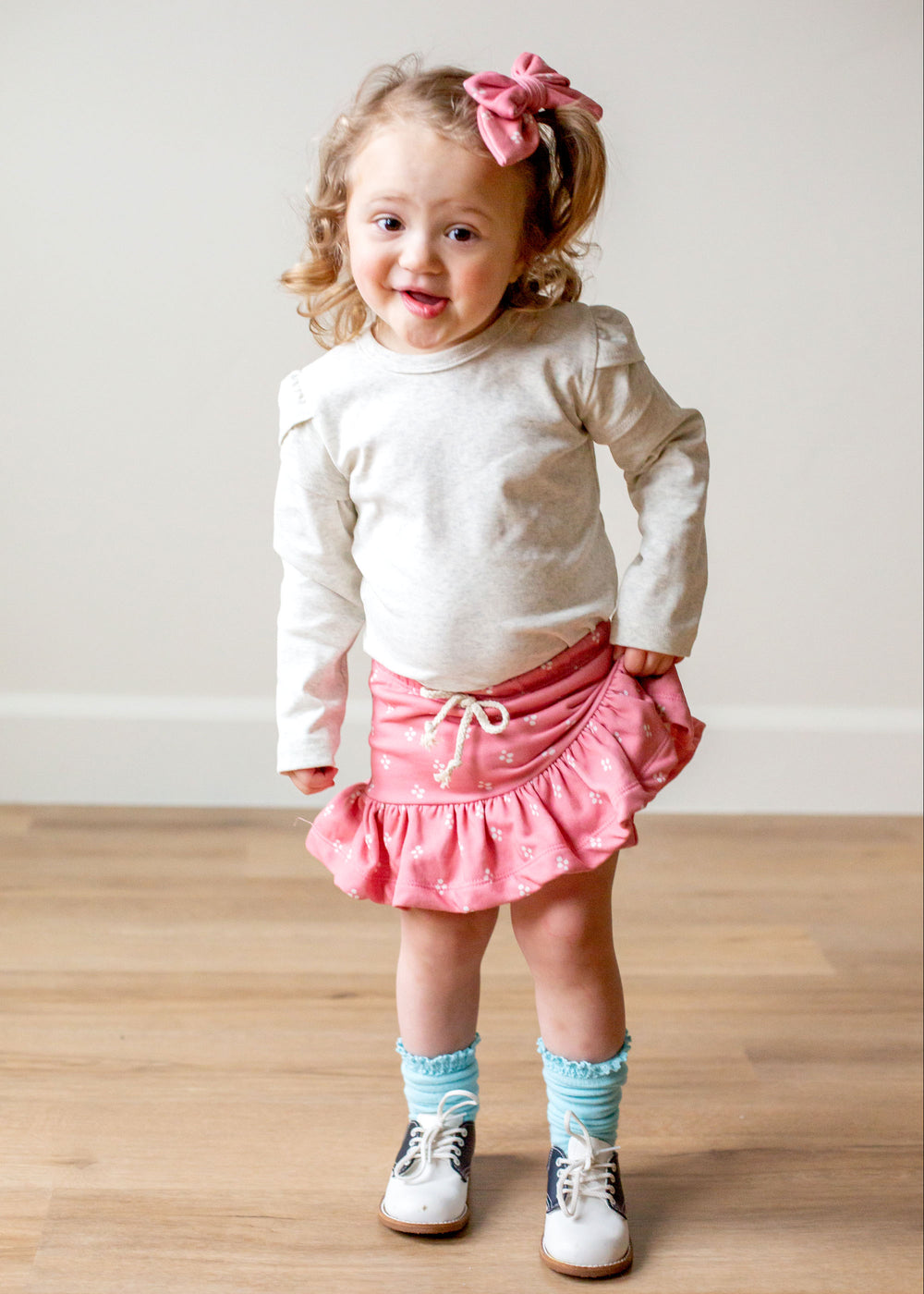 **PREORDER** Rosy Doodle Dot Tea Skort