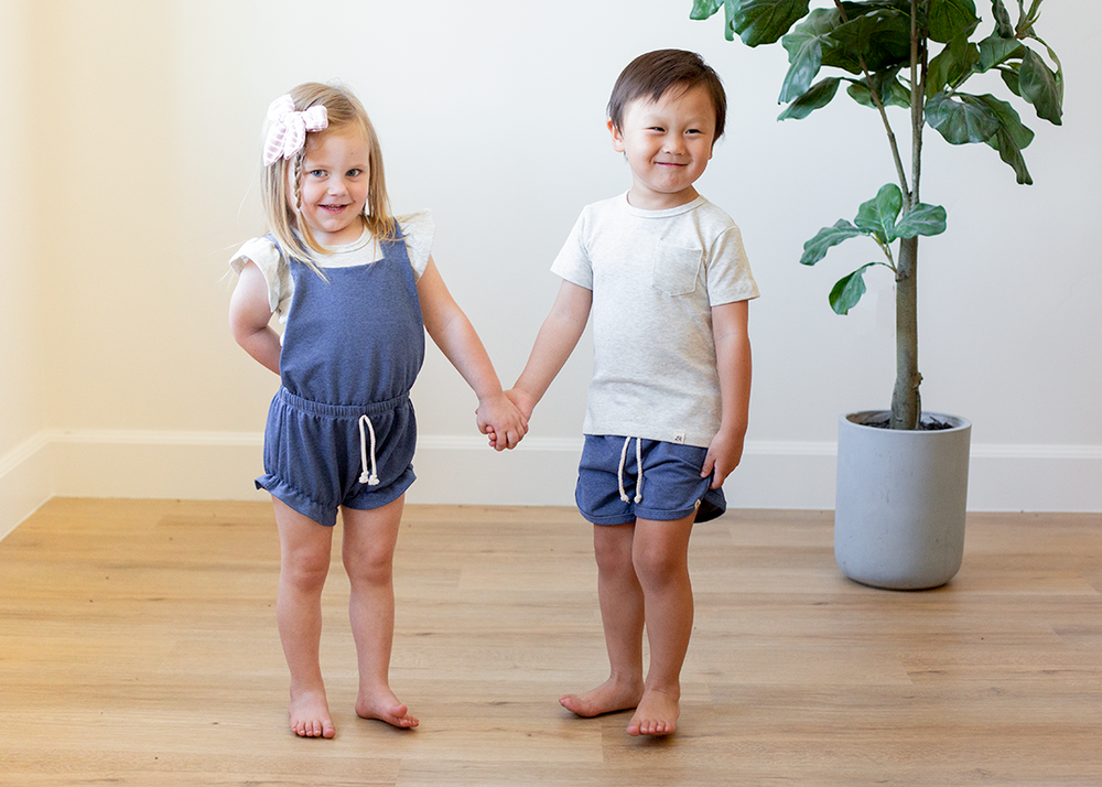 Denim Ruffle Shortie Romper