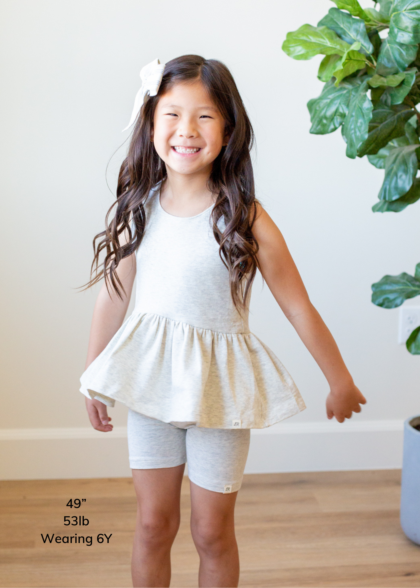 Heathered Cream Peplum