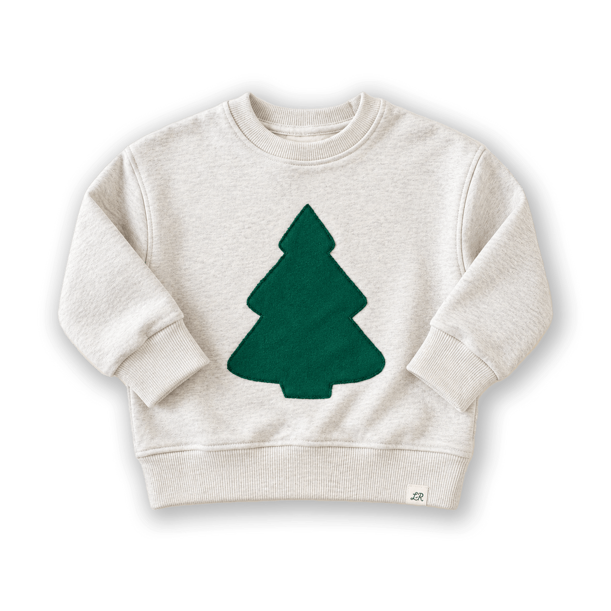 ***PREORDER*** Heathered Cream Tree Patch Crewneck - Little Road Co.