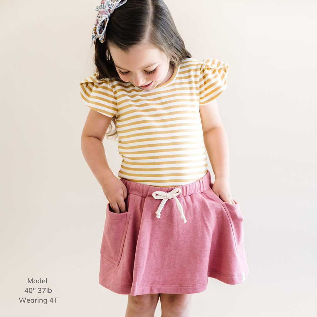 Marigold Classic Stripe Petal Sleeve Top