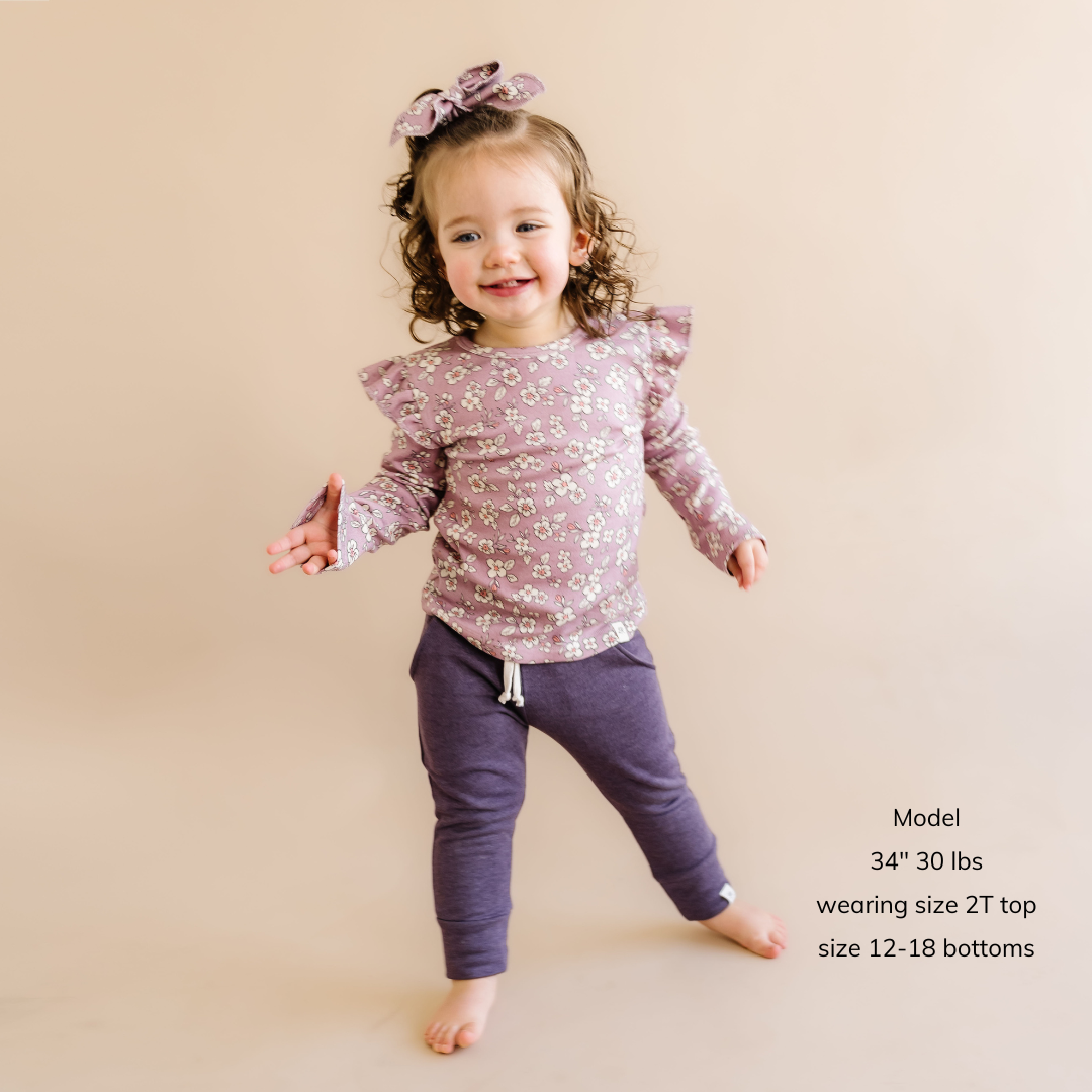 Harvest Floral Long Sleeve Flutter Top