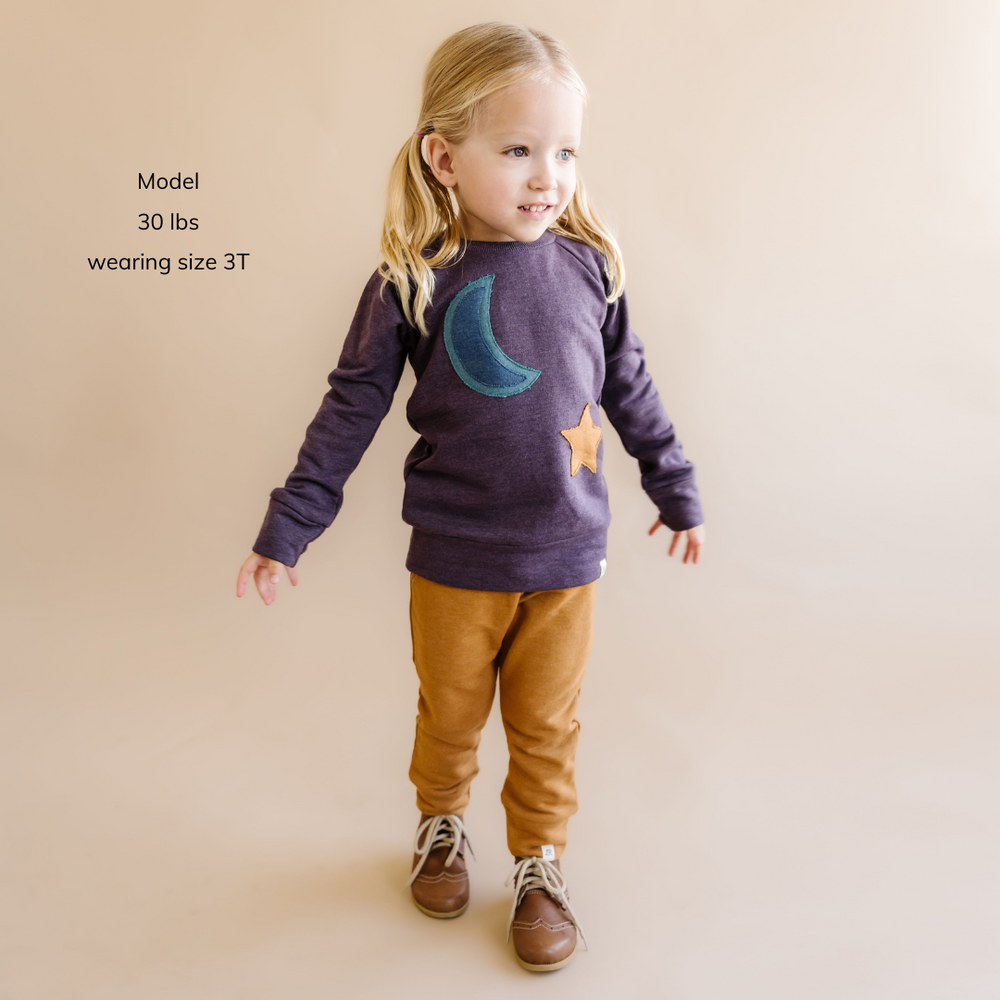 Boysenberry Moon & Star Patch Crewneck Sweatshirt