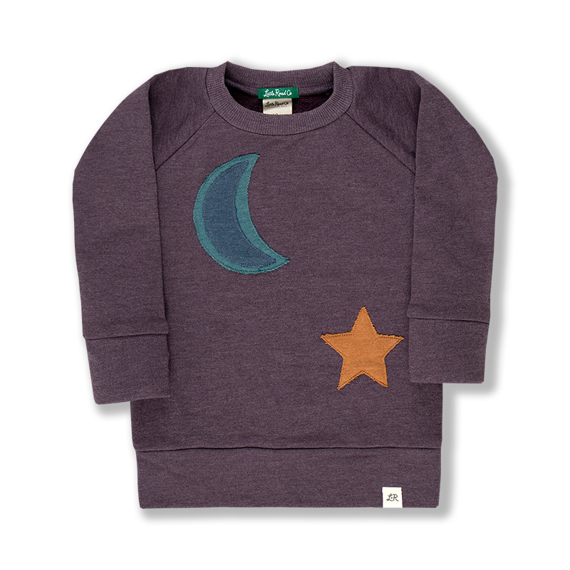 Boysenberry Moon Star Patch Crewneck Sweatshirt