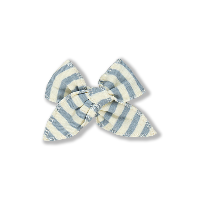Cloud Blue Classic Stripe Medium Bow