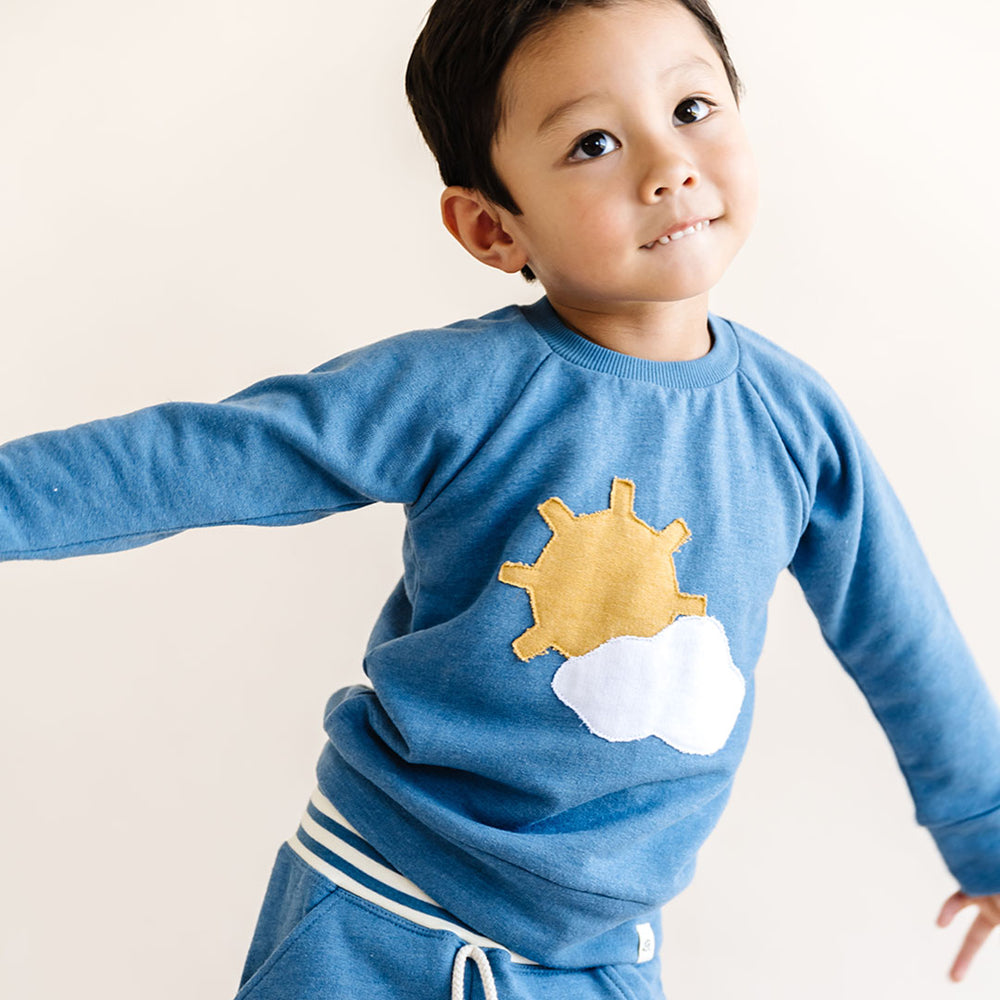 Bluefin Sun & Cloud Patch Crewneck