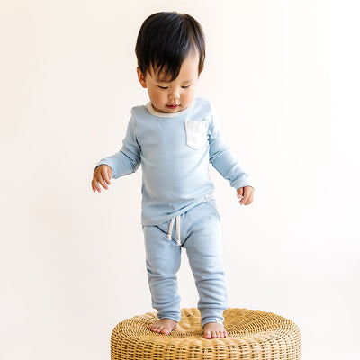 Cloud Blue Long Sleeve Pocket Shirt
