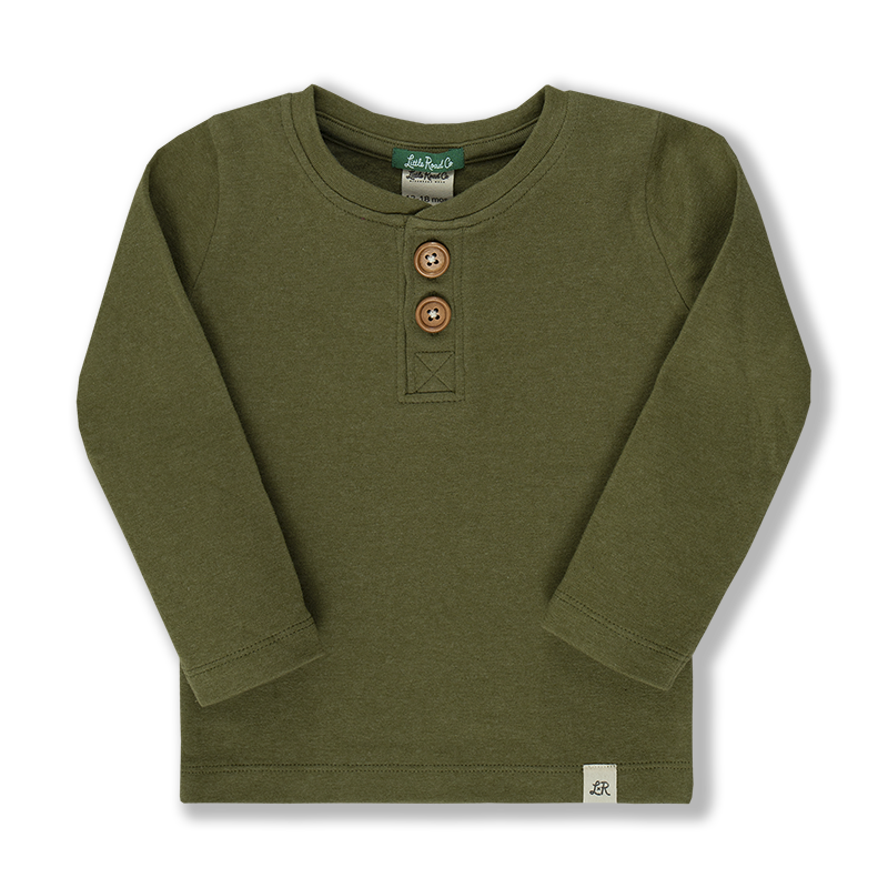 Forest Pine Long Sleeve Button Tee