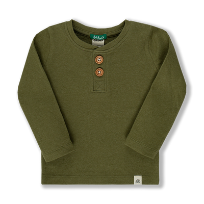 Forest Pine Long Sleeve Button Tee