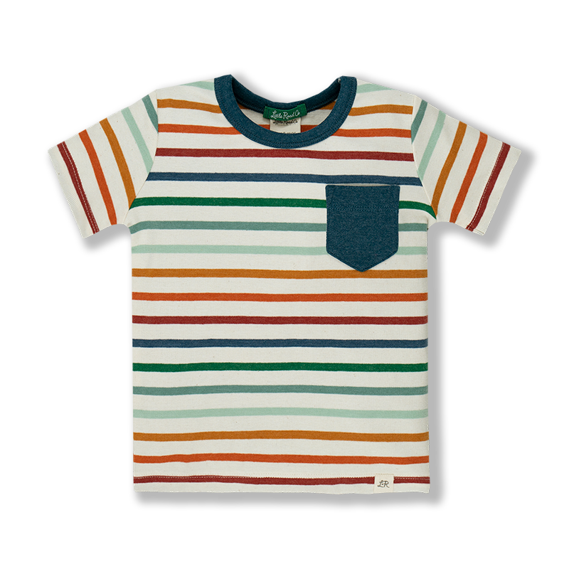Rainbow Stripe Short Sleeve Pocket Shirt