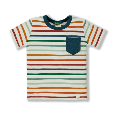 Rainbow Stripe Short Sleeve Pocket Shirt