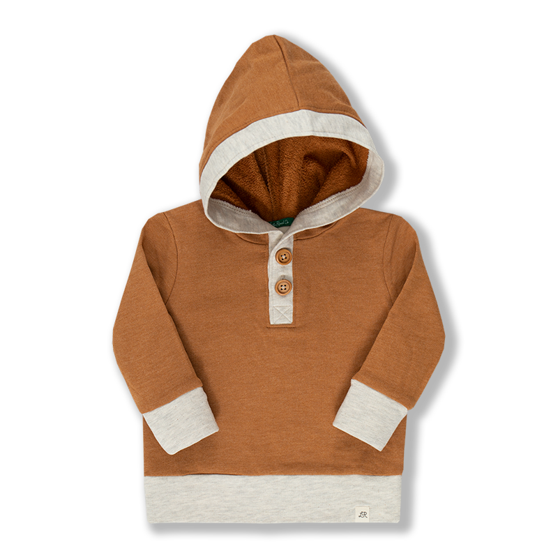 Rust Button Hoodie